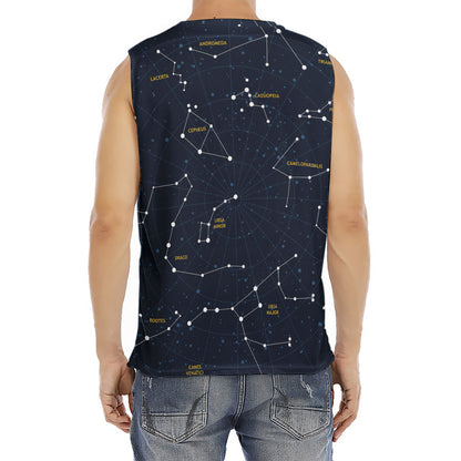 Constellation Sky Map Print Men's Fitness Tank Top