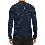 Constellation Sky Map Print Men's Long Sleeve Rash Guard