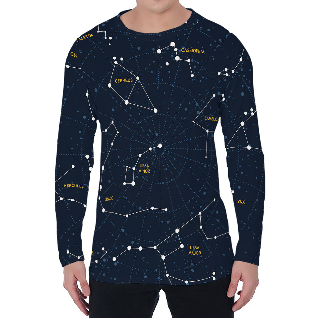 Constellation Sky Map Print Men's Long Sleeve T-Shirt