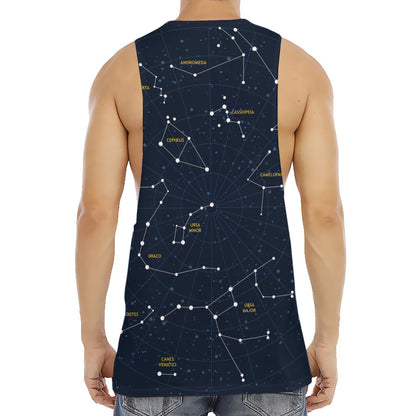Constellation Sky Map Print Men's Muscle Tank Top