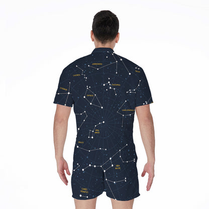 Constellation Sky Map Print Men's Rompers