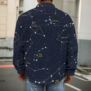 Constellation Sky Map Print Men's Shirt Jacket