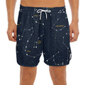 Constellation Sky Map Print Men's Split Running Shorts