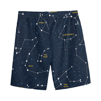 Constellation Sky Map Print Men's Sports Shorts