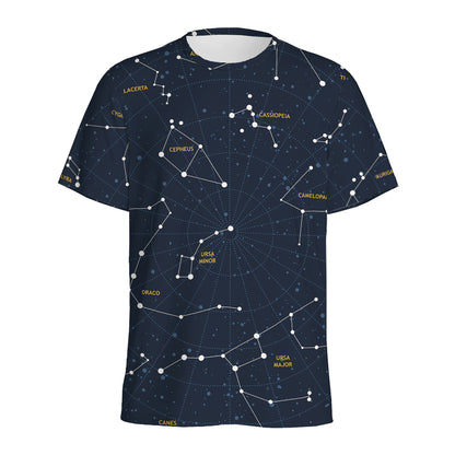 Constellation Sky Map Print Men's Sports T-Shirt