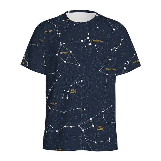 Constellation Sky Map Print Men's Sports T-Shirt