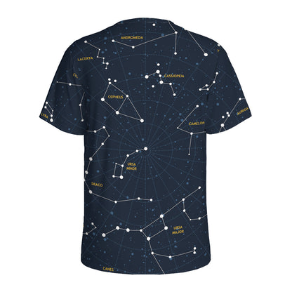 Constellation Sky Map Print Men's Sports T-Shirt