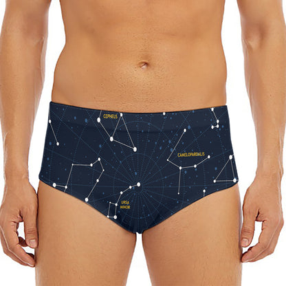Constellation Sky Map Print Men's Triangle Swim Briefs
