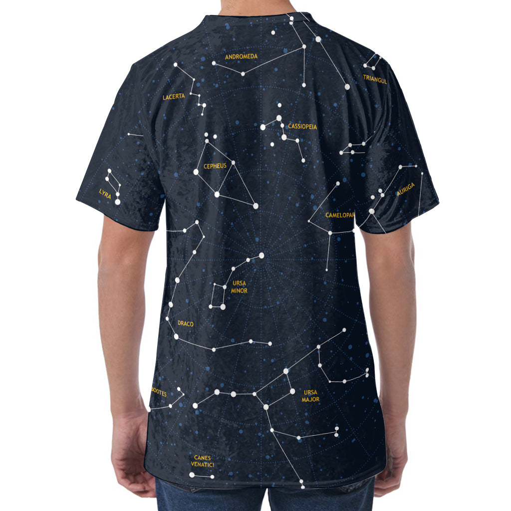 Constellation Sky Map Print Men's Velvet T-Shirt