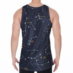 Constellation Sky Map Print Men's Velvet Tank Top