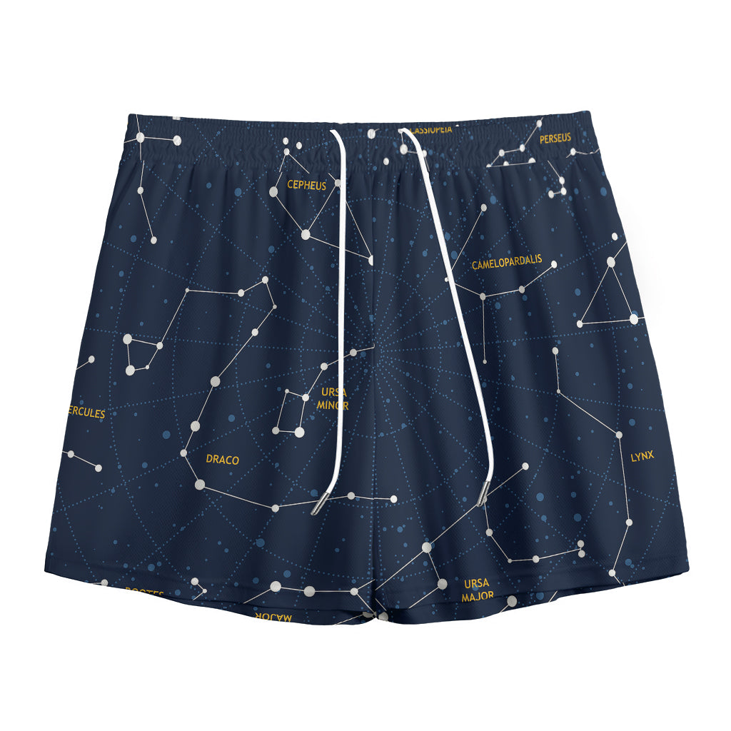 Constellation Sky Map Print Mesh Shorts