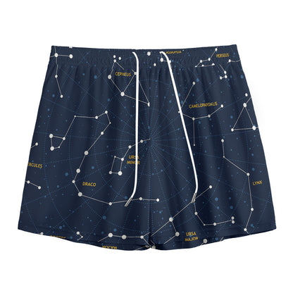 Constellation Sky Map Print Mesh Shorts
