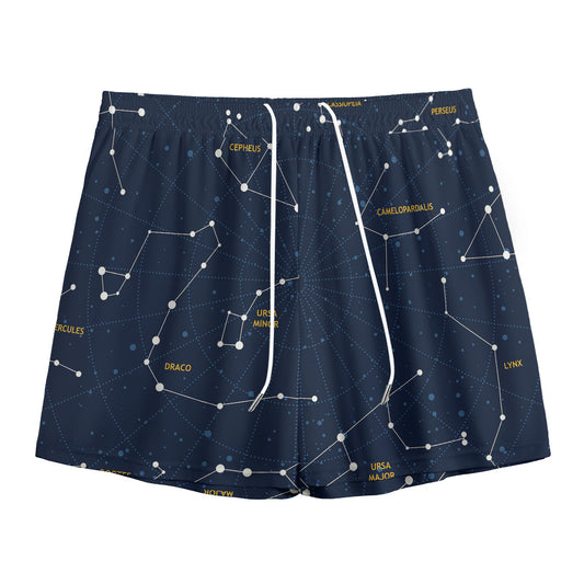 Constellation Sky Map Print Mesh Shorts