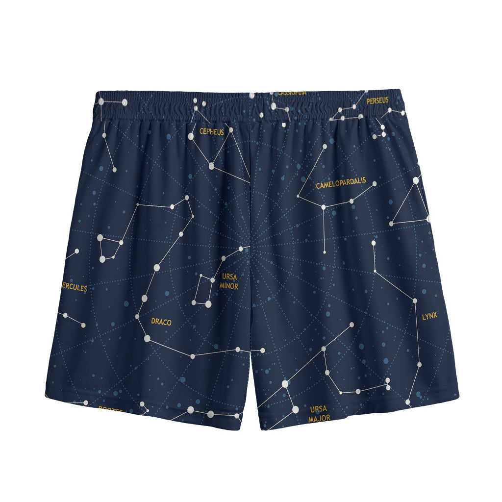 Constellation Sky Map Print Mesh Shorts