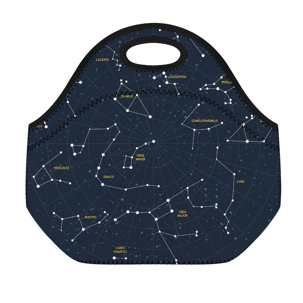 Constellation Sky Map Print Neoprene Lunch Bag