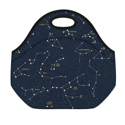 Constellation Sky Map Print Neoprene Lunch Bag