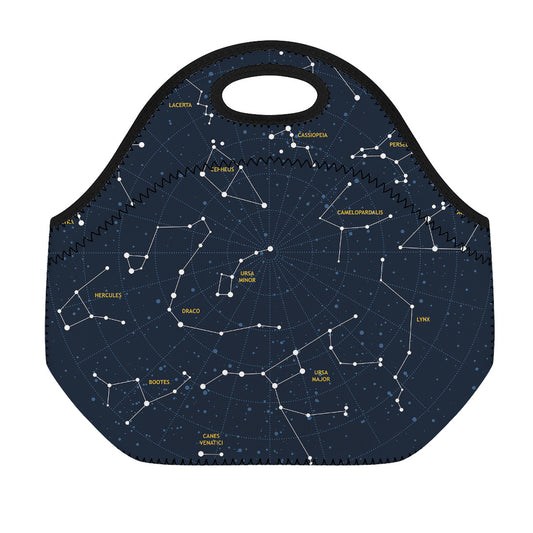 Constellation Sky Map Print Neoprene Lunch Bag