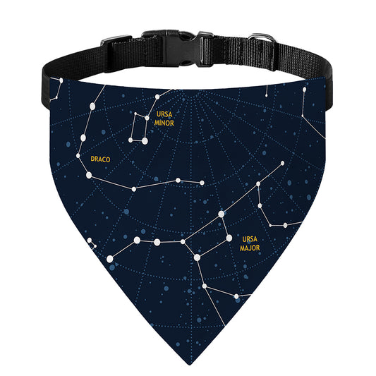 Constellation Sky Map Print Over The Collar Dog Bandana