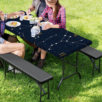 Constellation Sky Map Print Picnic Table Cover