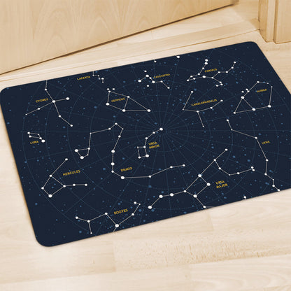 Constellation Sky Map Print Polyester Doormat