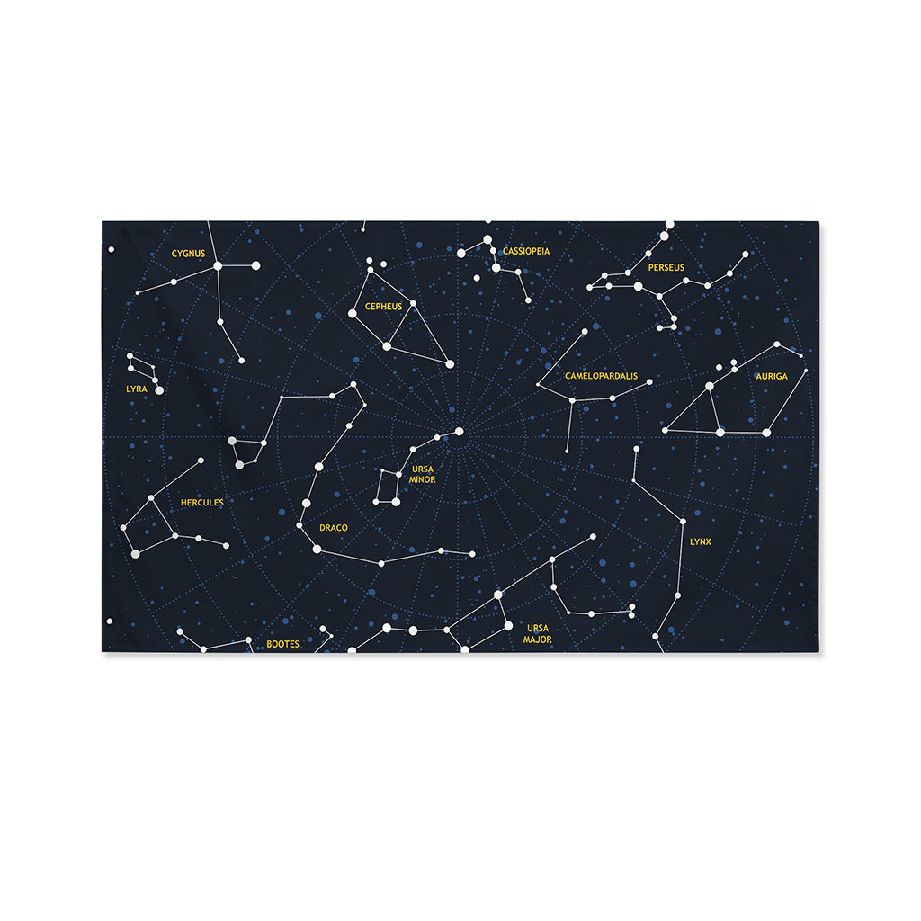 Constellation Sky Map Print Polyester Flag