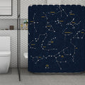 Constellation Sky Map Print Polyester Shower Curtain