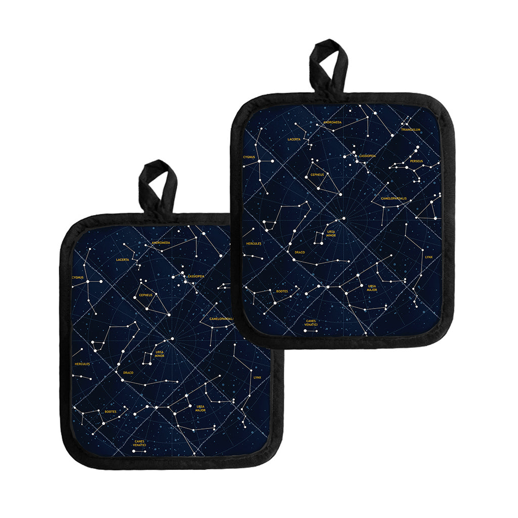Constellation Sky Map Print Pot Holders