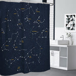 Constellation Sky Map Print Premium Shower Curtain