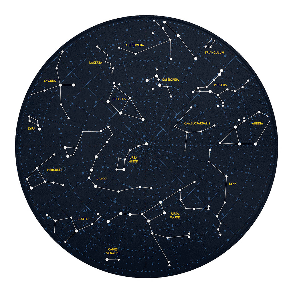 Constellation Sky Map Print Round Blanket