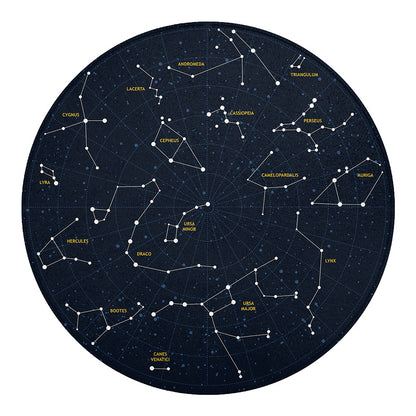 Constellation Sky Map Print Round Blanket