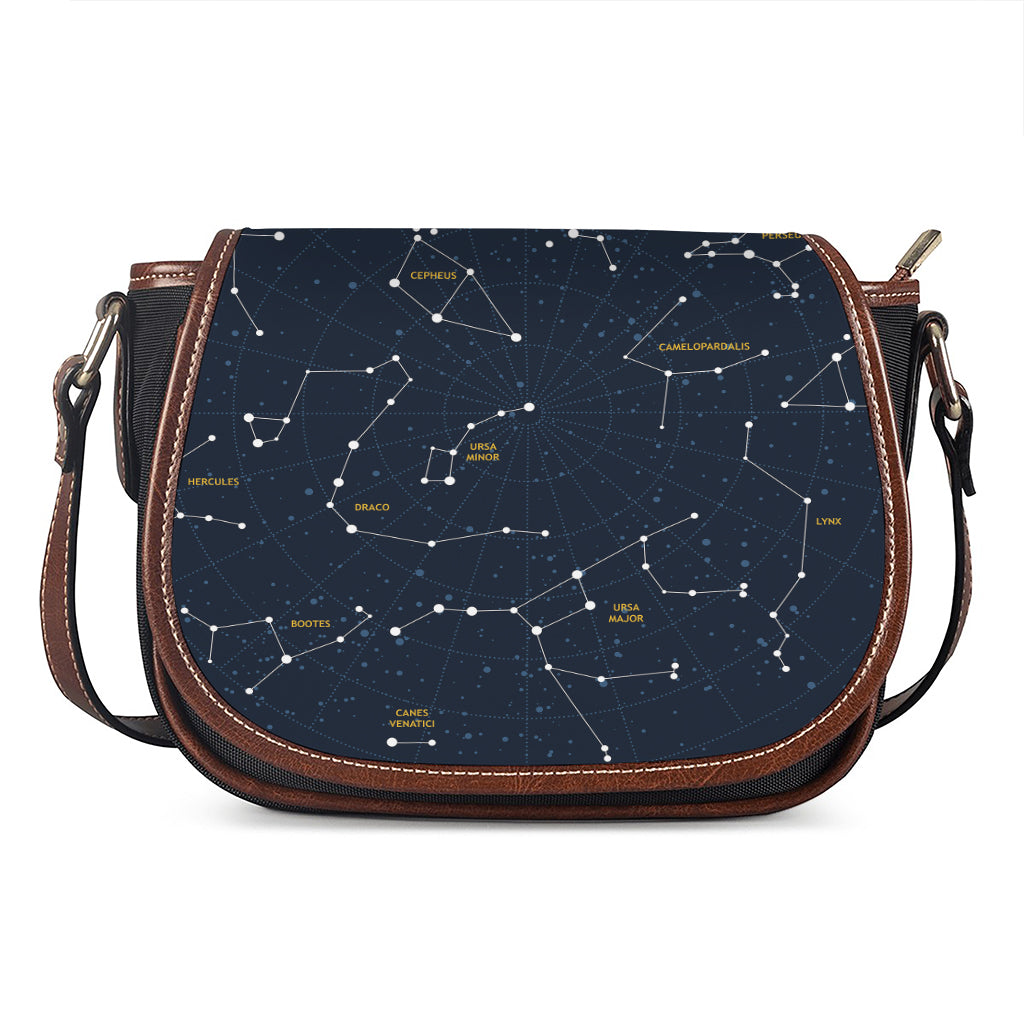 Constellation Sky Map Print Saddle Bag