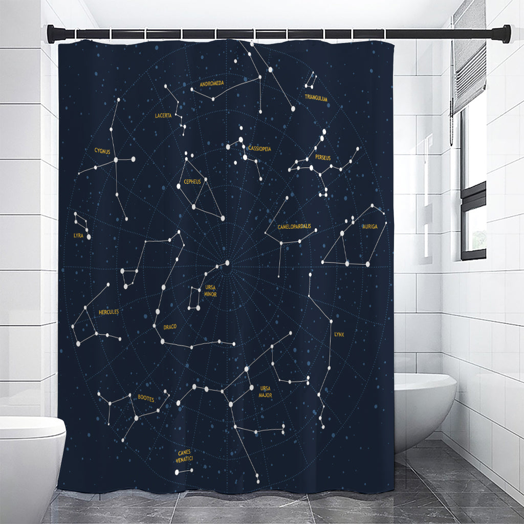 Constellation Sky Map Print Shower Curtain