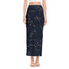 Constellation Sky Map Print Side Slit Maxi Skirt