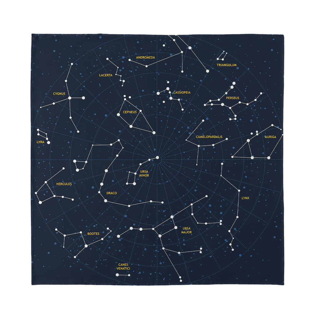 Constellation Sky Map Print Silk Bandana
