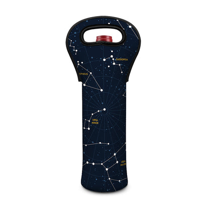 Constellation Sky Map Print Single Neoprene Wine Tote