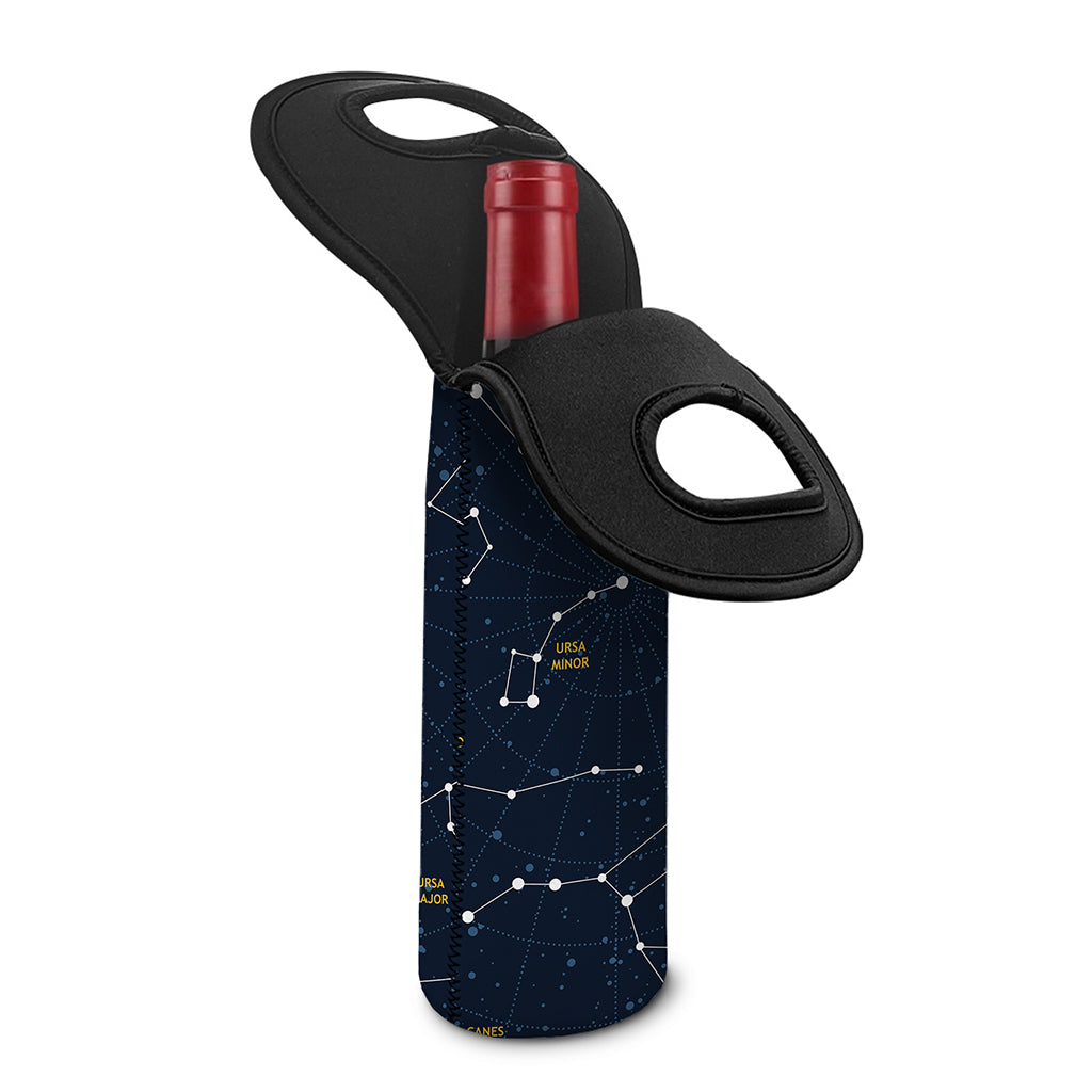 Constellation Sky Map Print Single Neoprene Wine Tote