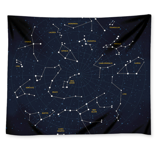 Constellation Sky Map Print Tapestry