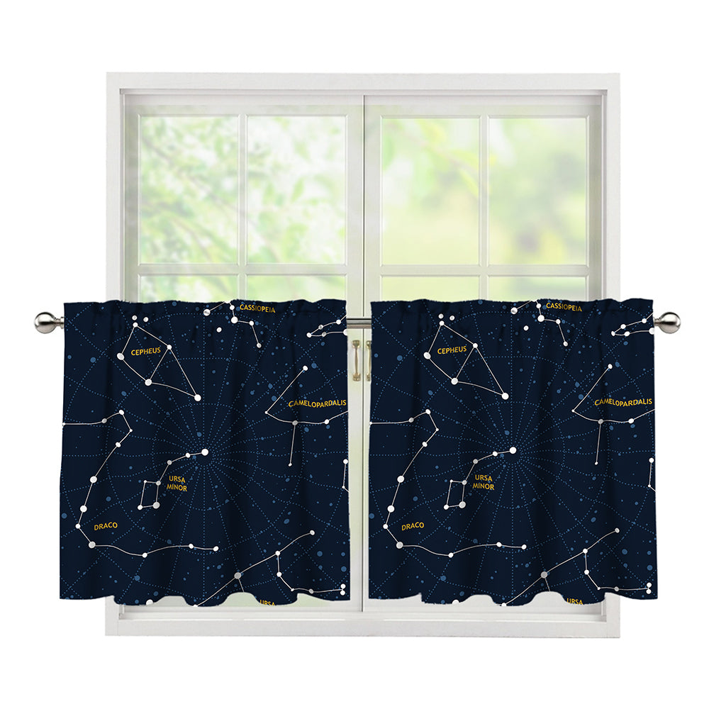 Constellation Sky Map Print Tier Curtains