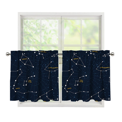 Constellation Sky Map Print Tier Curtains