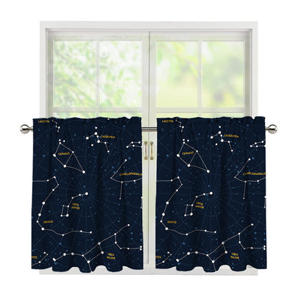 Constellation Sky Map Print Tier Curtains