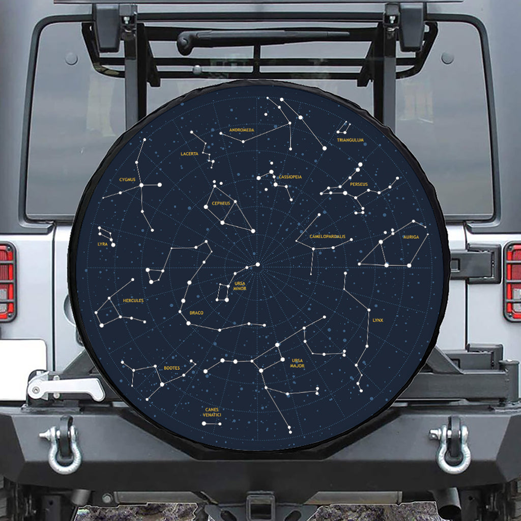 Constellation Sky Map Print Tire Cover