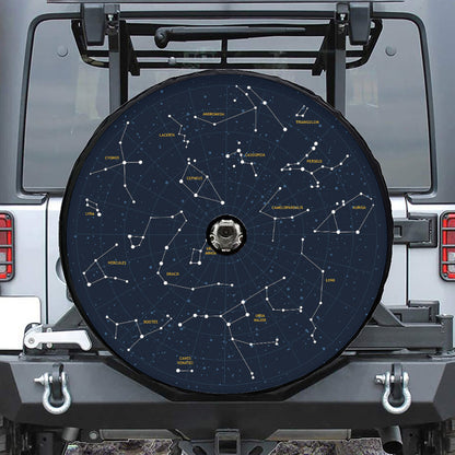Constellation Sky Map Print Tire Cover With Camera Hole