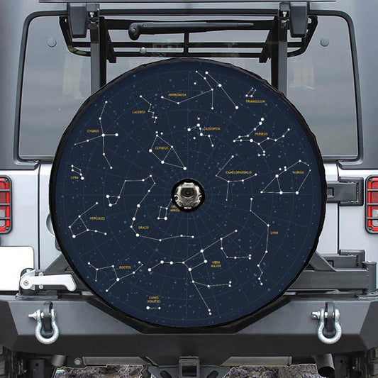 Constellation Sky Map Print Tire Cover With Camera Hole