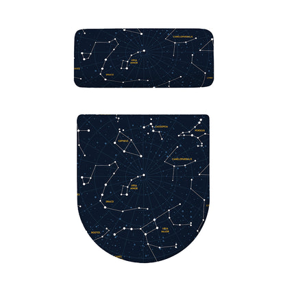 Constellation Sky Map Print Toilet Lid And Tank Cover Set