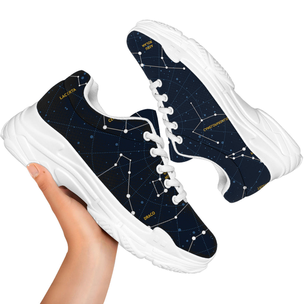 Constellation Sky Map Print White Chunky Shoes