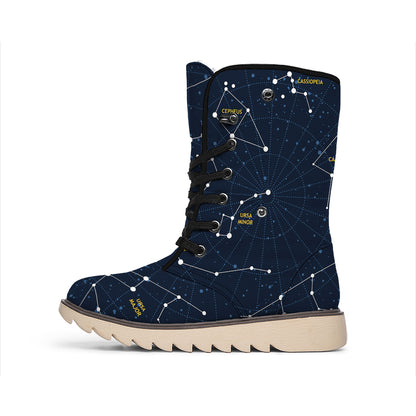 Constellation Sky Map Print Winter Boots