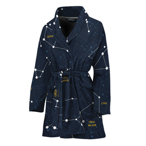 Constellation Sky Map Print Women's Bathrobe