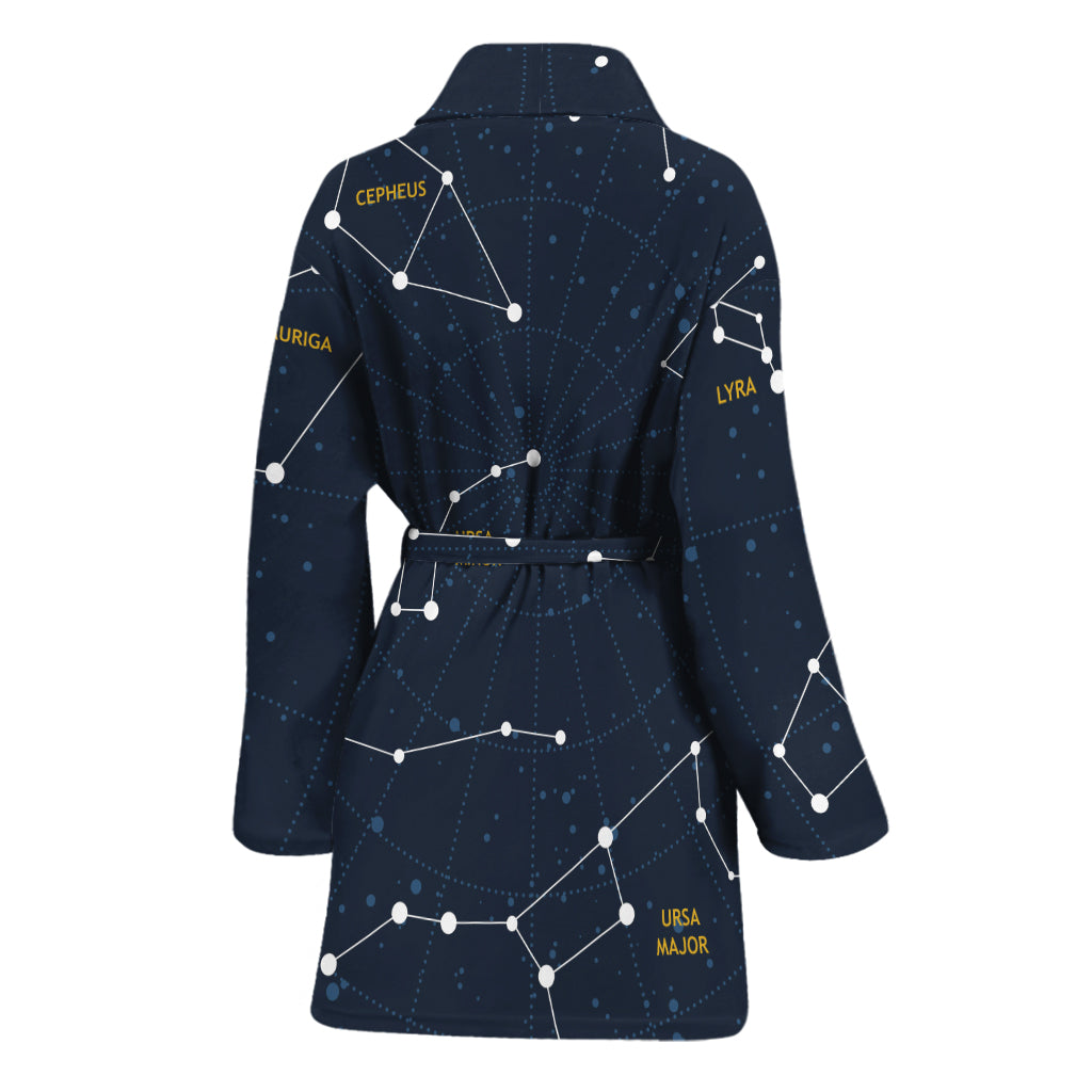 Constellation Sky Map Print Women's Bathrobe