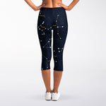 Constellation Sky Map Print Women's Capri Leggings