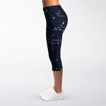 Constellation Sky Map Print Women's Capri Leggings